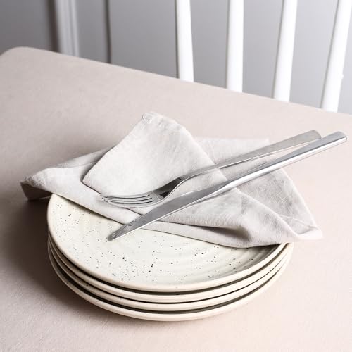 Stone Lain Dua 4-Piece Dinner Plate Set Stoneware, White by Stone Lain - Used condition - Image 5