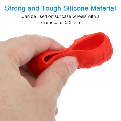 PATIKIL Luggage Wheels Cover, 16pcs Mute Silicone Luggage Suitcase Wheel Protector Covers Shock-proof for 1.97"-2.76" Spinner Wheels Luggage Sets, Red/Black4