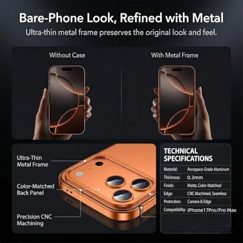 Coque aluminium iPhone 17 Pro Max cadre silicone souple anti-choc et gris - 4