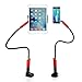 Gooseneck Tablet Holder, EasyAcc Tablet Stand Flexible Long Arm Clip Smartphone Tablet Mount 1M Compatible with iPad Mini Pro Air, iPhone 11 Pro Max, Galaxy S20, More 4-10.6" Devices (Black)