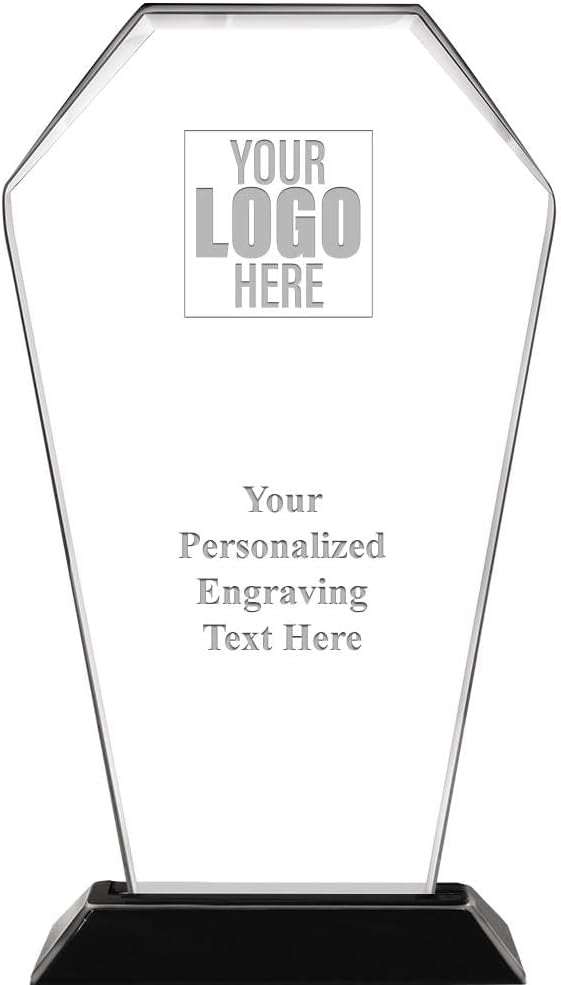 Crown Awards Custom Logo 9" Vault Acrylic Award, Includes Free Custom Art Design and Personalized Engraving Text