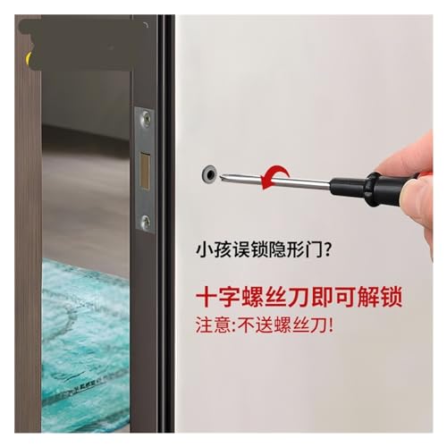 Cerradura invisible de diseño moderno para puertas de interior monocromáticas 6