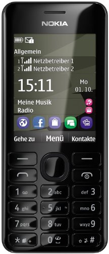 Nokia Asha 206 Téléphone Portable USB Dual SIM 32 Mo Noir