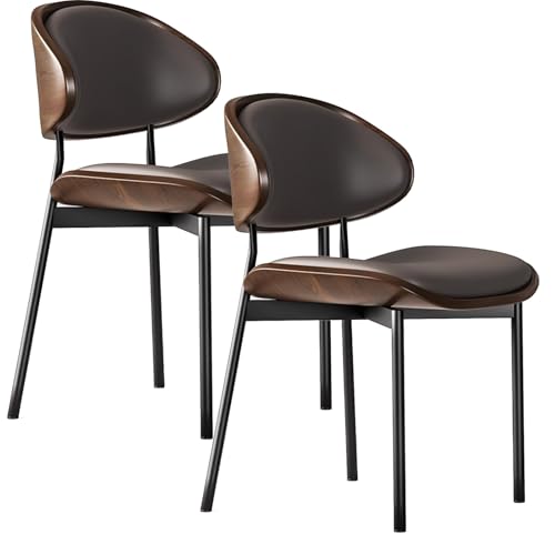 Juego de sillas de comedor tapizadas con patas de metal, diseño ergonómico para cocina y asientos casuales