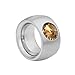 Produktbild Heideman Ring Damen Coma 14 aus Edelstahl silber farbend matt Damenring für Frauen mit Swarovski Stein Kristall bernstein braun im Fantasie Edelsteinschliff 10mm