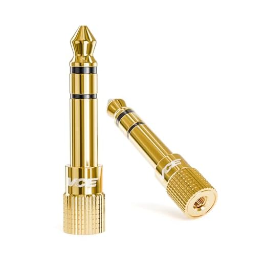 VCE 2 Unidades Adaptador Jack 3.5 a 6.3-3.5mm Hembra a 6.3mm Macho en Cobre Puro Chapado en Oro - Alta Fidelidad, Sonido Claro, Plug and Play
