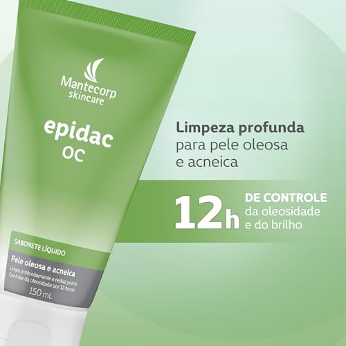 Mantecorp - Sabonete Líquido Facial Epidac Oc - Controla Oleosidade por 12h, Previne Cravos e Espinh