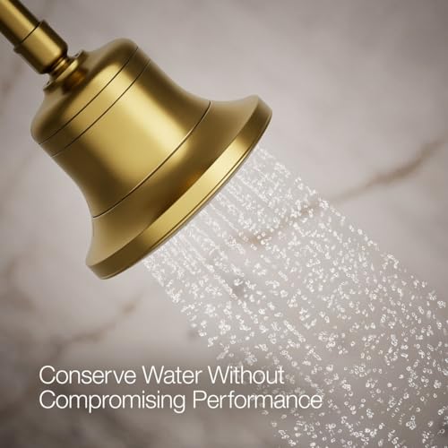 KOHLER 33631-Y-2MB Cinq Round Single-Function Filtered Showerhead, Five-Layer Filtration, 2.5 GPM, Full Coverage Spray, Premium Durable Material, Vibrant Brushed Moderne Brass by Kohler - Image 5