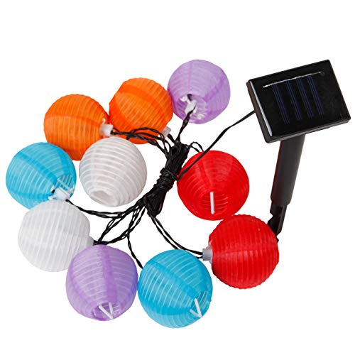 Grand patio 14 FT Solar Powered Lantern String Lights, Weather-Resistant Outdoor String Lights, 10 PCS Multi Color Fairy Lights for Patio and Party