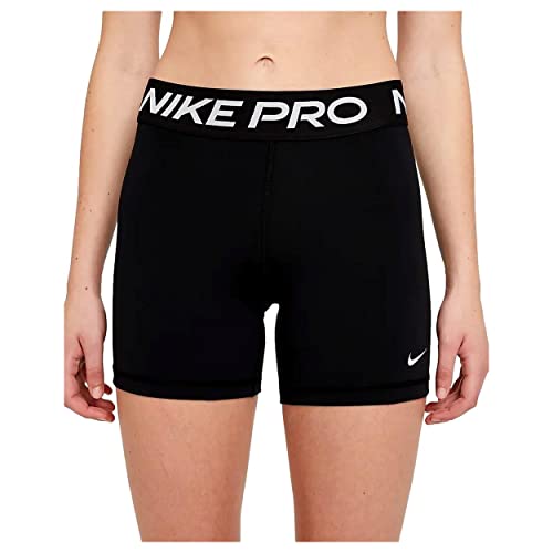 Nike W NP 365 Short 5in Pantalones Cortos, Black/(White), L Mujer