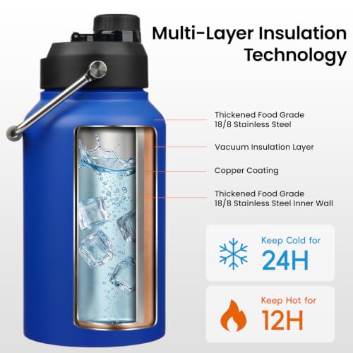 Image of Konokyo 87 oz Insulated Stainless Steel Water Bottle Jug with Handle