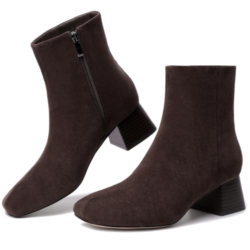 Image of Susanny High Heel Boots for Women,Womens Platform Boot Heels Sexy Round Toe Lace UP High Heels Mid Calf Boots