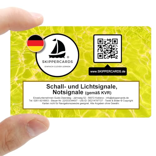 SKIPPERCARDS - Sportboot Lernkarten - Schallsignale, Lichtsignale und Notsignale gemäß KVR - Ideales Zubehör zum Sportbootführerschein See, Segeln und Bootsport