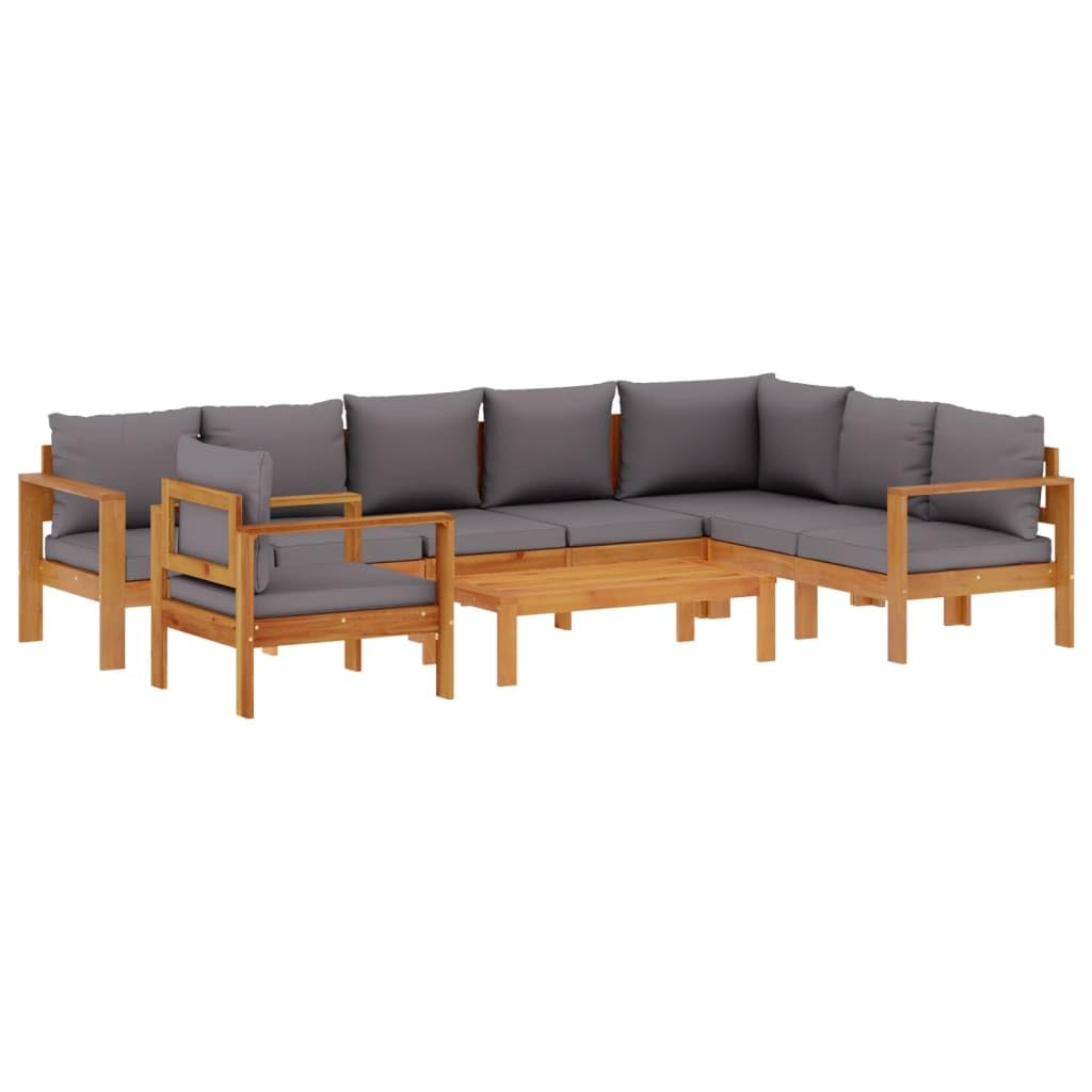vidaXL Salon de Jardin avec Coussins 6 pcs Bois d'acacia Solide