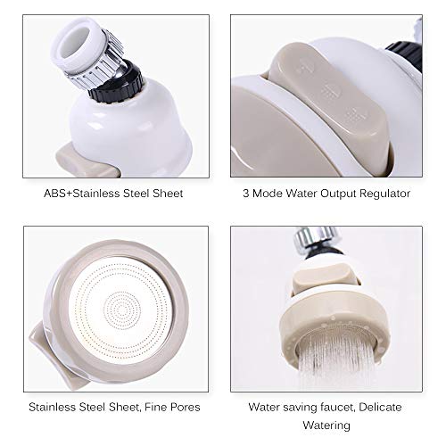 KKmoon Gaseificador de torneira giratória 360 ° Cabeça de torneira de cozinha de economia de água Ca