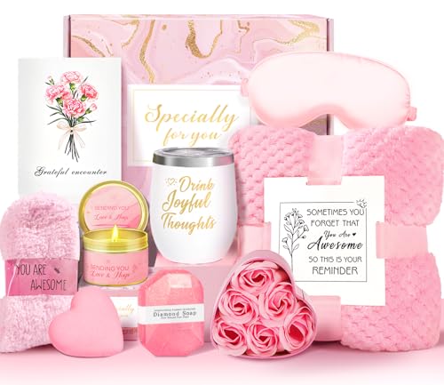 Birthday Gifts for Women Her Self Care Pamper Gifts for Women Unique Relaxing Spa Gift Basket Care Package Gift Set for Best Friends Female Sister Mom Wife Her Girlfriend Coworker Bestie Teachers