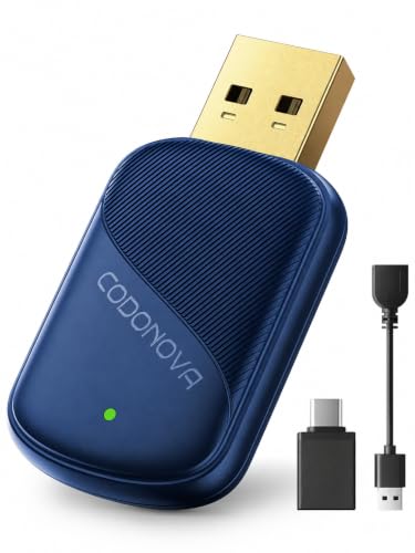 CODONOVA Mini CarPlay   Adaptador inalámbrico para navegación GPS de coche, metal USB A/C, sin latencia, rápido y estable, compatible con iPhone (iOS 10+)/Android 10+