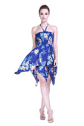 Mother & Daughter Matching Hawaiian Luau Dress Gypsy in Hibiscus2