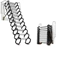 POWKOL Pull Down Attic Ladder Loft Ceiling Attic Stairs, Wall Mounted Folding Stairs Attic Retractable Ladder (Iron)