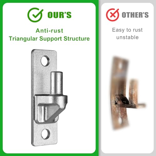 Image of Insaga Wall Mount Gate Hinges Heavy Duty (2Pack), Hot-Dip Galvanized Steel, 600LB Load Capacity, Universal Fit for Wood, Concrete & Brick Posts, Outdoor Farm Fence Gate Hardware Kit (4.9 inchx1.5 inch)