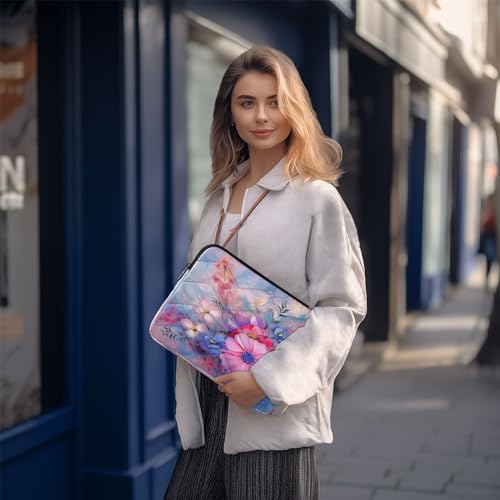Funda para portátil 13-14 pulgadas con diseño de flores miniatura 7