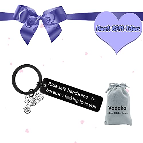 Biker Gift Keychain Keyring Valentine's Day Keychain For Boyfriend Ride Safe Keychain Motocycle Keychain Gift For Biker Ride Safe Handsome Because I Love You Keychain New Driver Gift Birthday Gifts #TOP6