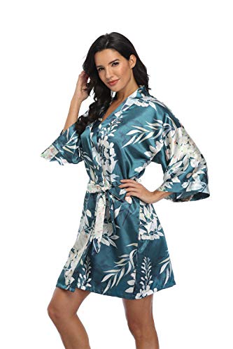 Image of Women's Pure Short Silky Robes Bridesmaid Bride Party Satin Robes Sleepwear