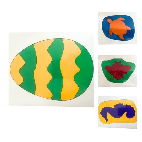 Image of Set of 4 Jigsaw Puzzle (9 Pieces Each) | Seahorse, Butterfly, Turtle & Egg Design | Puzzle for Kids 2+ Years | Colorful Wooden Puzzle for Toddlers & Preschoolers | Brain Teaser Toy