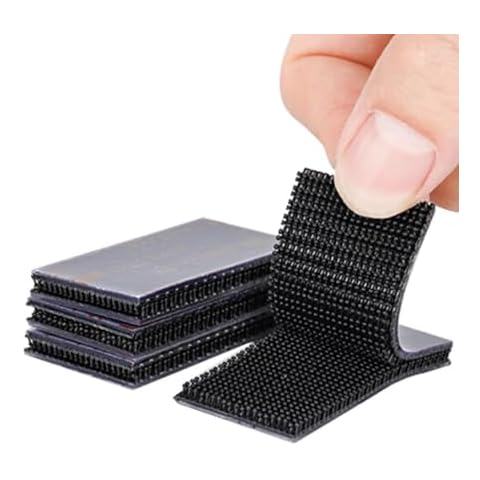 KoberrLi Black Dual Lock with Adhesive Heavy Duty Fasteners 1 in x 4 in 4 Pairs Hook & Loop Strips SJ3550CF Interlocking Mushroom Mounting Tape Cover