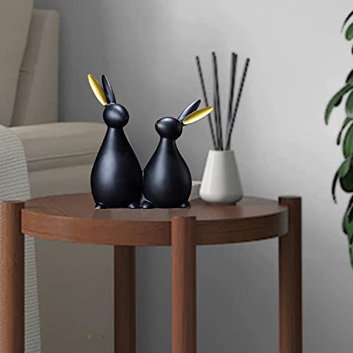 SRJANA-Ceramic-Rabbit-Figurines-for-Home-Decoration-Pack-of-2-Black