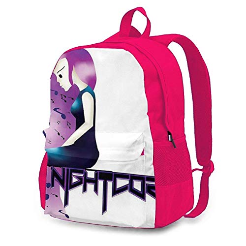 Preisvergleich Produktbild Musik im Haar Erwachsener Klassischer Rucksack Outdoor-Freizeitrucksack Studententasche Pink