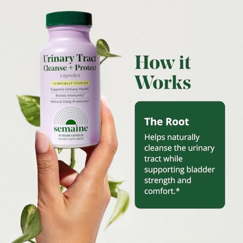 Image of Semaine Urinary Tract Cleanse & Protect - 30 ct, Bladder Support Supplement for Women, Flushes Urinary Tract. Combines Cranberry Proanthocyanidins with Hibiscus