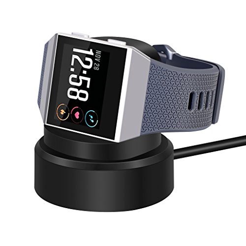 EloBeth Charger Stand Compatible with Fit bit Ionic Watch Charger Stand Replacement Charging Cradle Dock Holder Charger Desktop Station Black