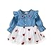 DDuinnm Baby Mädchen Kleid Rot Langarm Prinzessin Kleider Festliches Ballkleid Abendkleider Partykleider Valentinstag Baby Mädchen Kleidung Set Outfits für 0-6 Jahre (12-18 Monate, Blau)