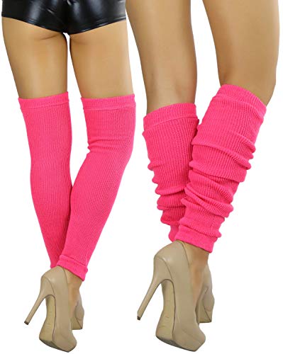 Image of ToBeInStyle Women's Long Over The Knee Leg Warmers Bright Thigh High