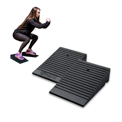 bepco Kneeblock - Squat Wedge, Wadendehner aus recyceltem Gummi - 3 in 1 Mobility Block für Knie, Sprunggelenke und Waden - ideal für Training, Reha (25cm Blöcke (2er Set), 10 cm hoch)