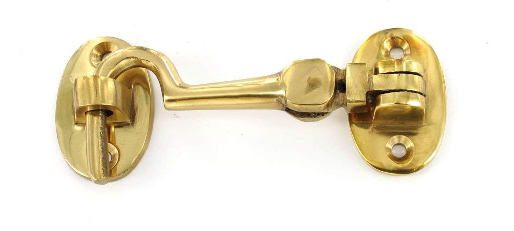 Securit 2 X Brass Cabin Hook Silent 100Mm