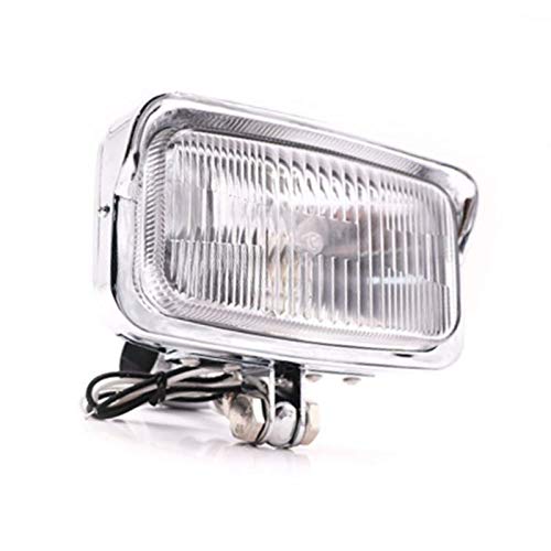 Faros delanteros rectangulares cuadrados de montaje inferior delantero de motocicleta para Harley Honda Kawasaki Suzuki Yamaha Cafe Racer Retro Vintage Bike Cruiser Chopper personalizado (Cromo)