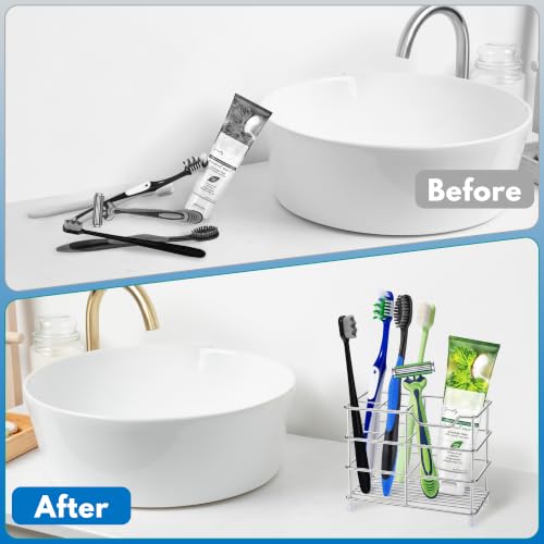 Urbanstrive-304-Stainless-Steel-Bathroom-Toothbrush-Holder-Toothpaste-Holder-Stand-Bathroom-Accessories-Organizer-Silver