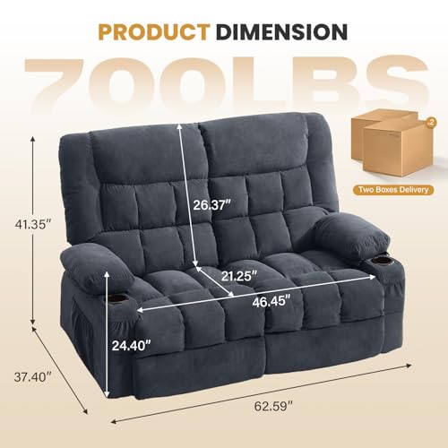 Sillón reclinable manual azul metálico miniatura 2