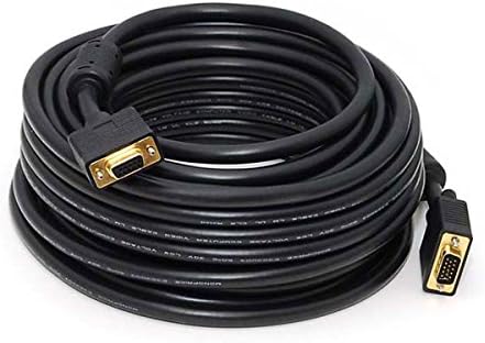 Monoprice Super VGA Cable - 50 Feet - Black | Male to Female with Ferrites for in-Wall Installation | Gold Plated, CL2 Rated