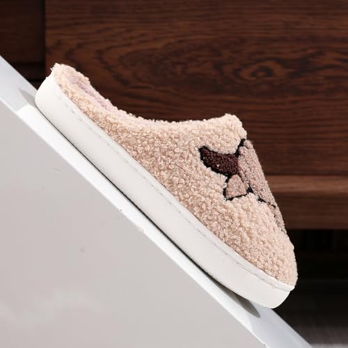 Image of Cute Animal Slippers for Women Man Cartoon Animal Slippers for Woman Fuzzy Memory Foam Winter Warm Fluffy Shoes