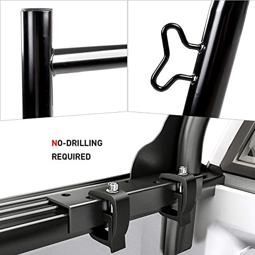 AA-Racks X31 Truck Rack with (8) Non-Drilling C-Clamps Pick-up Truck Utility Ladder Rack Matte Black