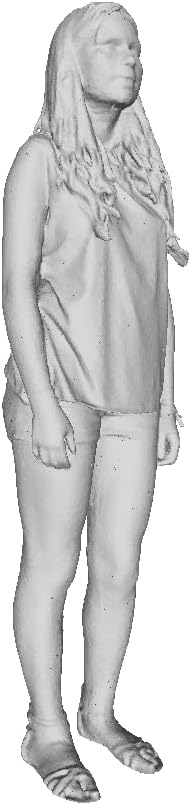 Printle C Kid 135-Long-haired Girl Teen Standing Facing Forward Wearing Casual Summer Clothes Figure for Dioramas and Model Train Sets Choose Your Scale