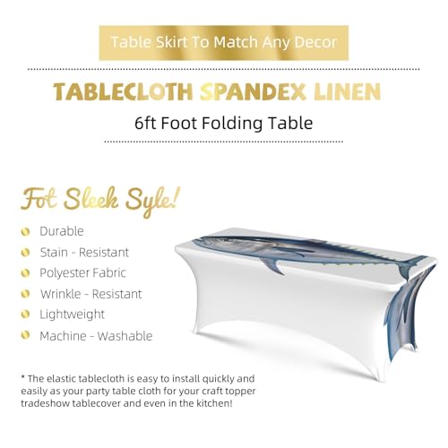 Nappe de table rectangulaire lavable pour buffet et banquet pliants - 5