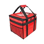 Hot Food Bag For Pizza, Takeaway, Restaurant, Picnic, Indian, Chinese, Kebabs, Catering, Delivery Bag, Thermal Insulated (Red, 30L - 32x32x30cm)