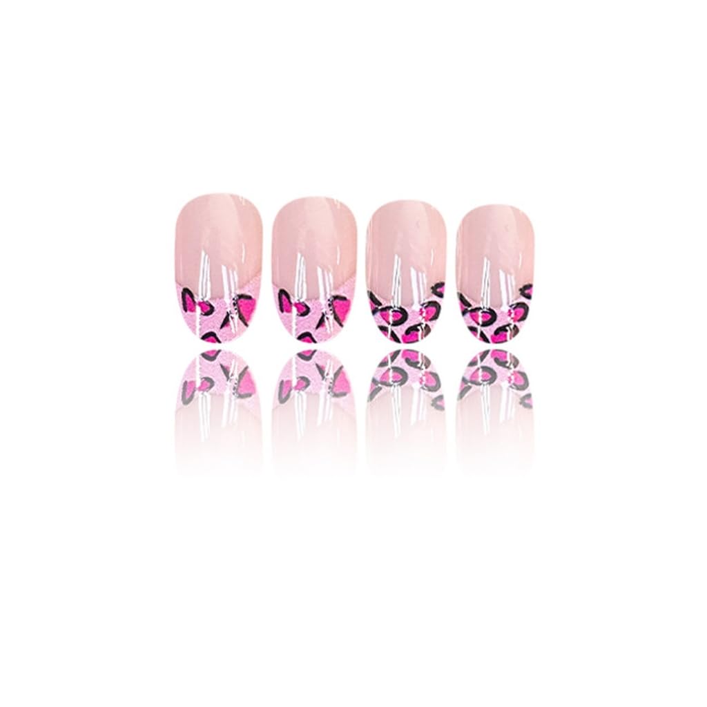 French Tips Almond Shape Fake Nails Full Covers False Nails Acrylic Glues on Nails for Women 12 Sizes