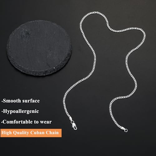 Avotto 3/5mm 14K Gold/Silver Plated Cuban Chain for Men Boys, Stainless Steel Cuban Link Chain for Men Boys Sturdy Non-Fading Necklace Jewelry Gifts 14/16/18/20/22/24Inch - Image 6