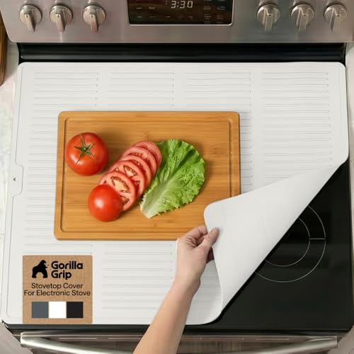 Image of GORILLA GRIP Silicone Stove Cover for Electric Stoves, 28x20 White