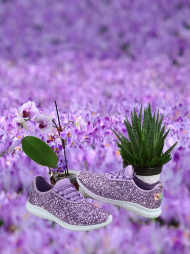 TZ Lotus-08 Women's Comfort Slip On Fashion Color Glitter Walking Runing Flat Heel Sneakers Shoes4